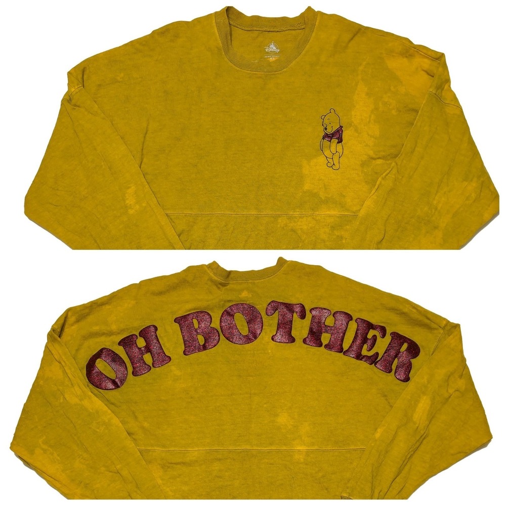 DISNEY Spirit Jersey Winnie The Pooh Oh Both Yellow Green Tie Dye Extra Small XS